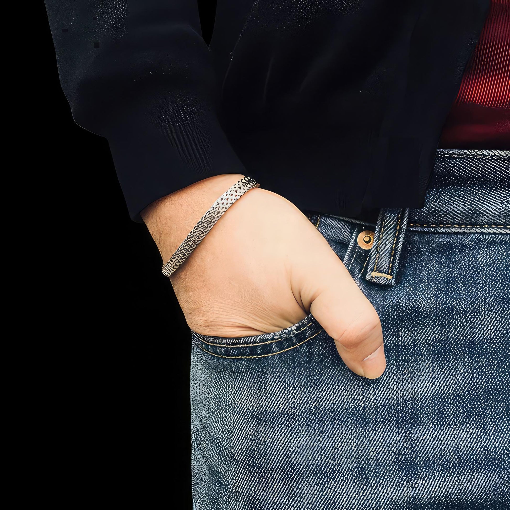 Simple Silver Herringbone Bracelet