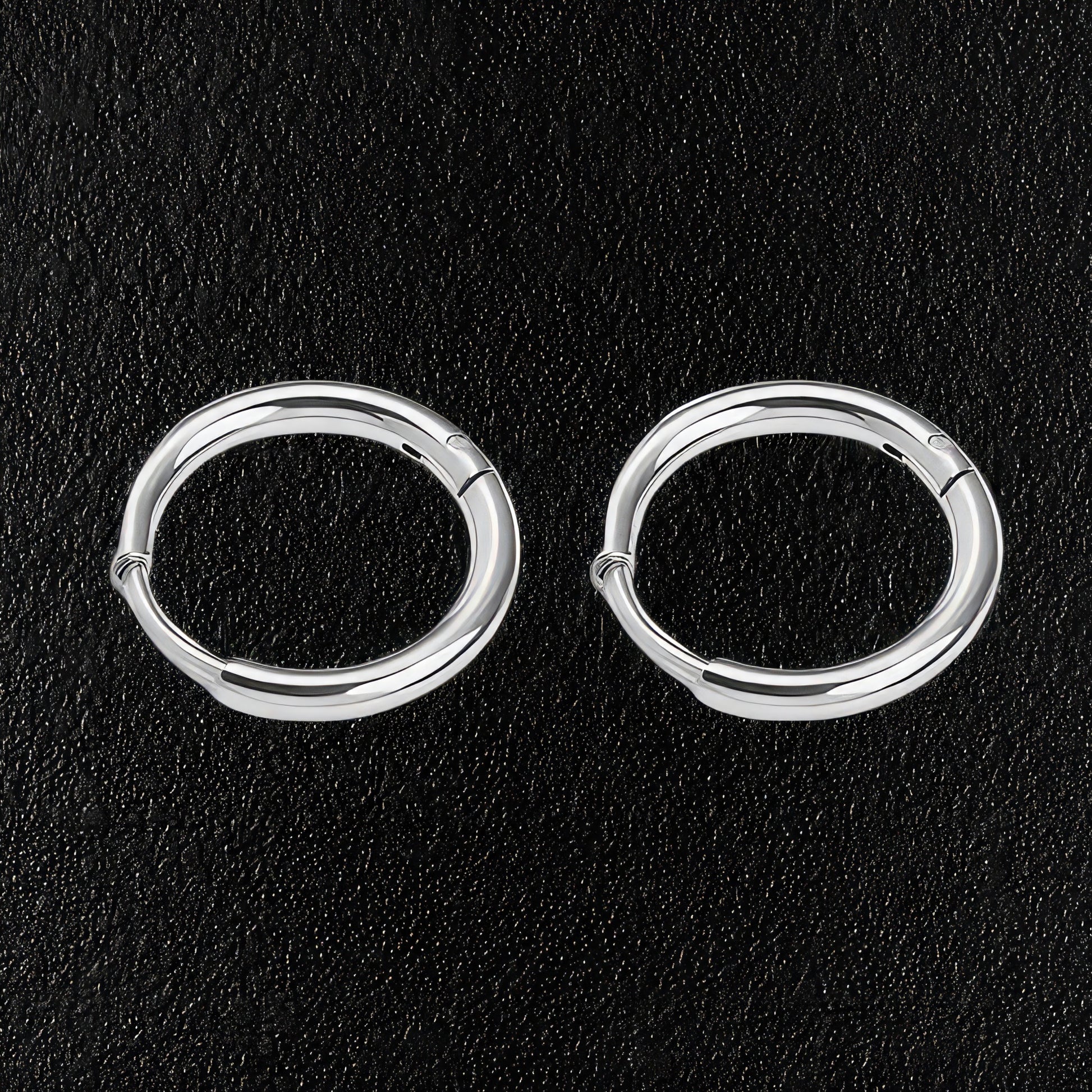 Men's Simple Stainless Steel Hoop Earrings