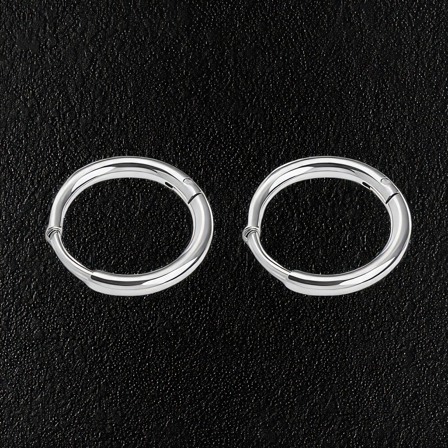 Men's Simple Stainless Steel Hoop Earrings
