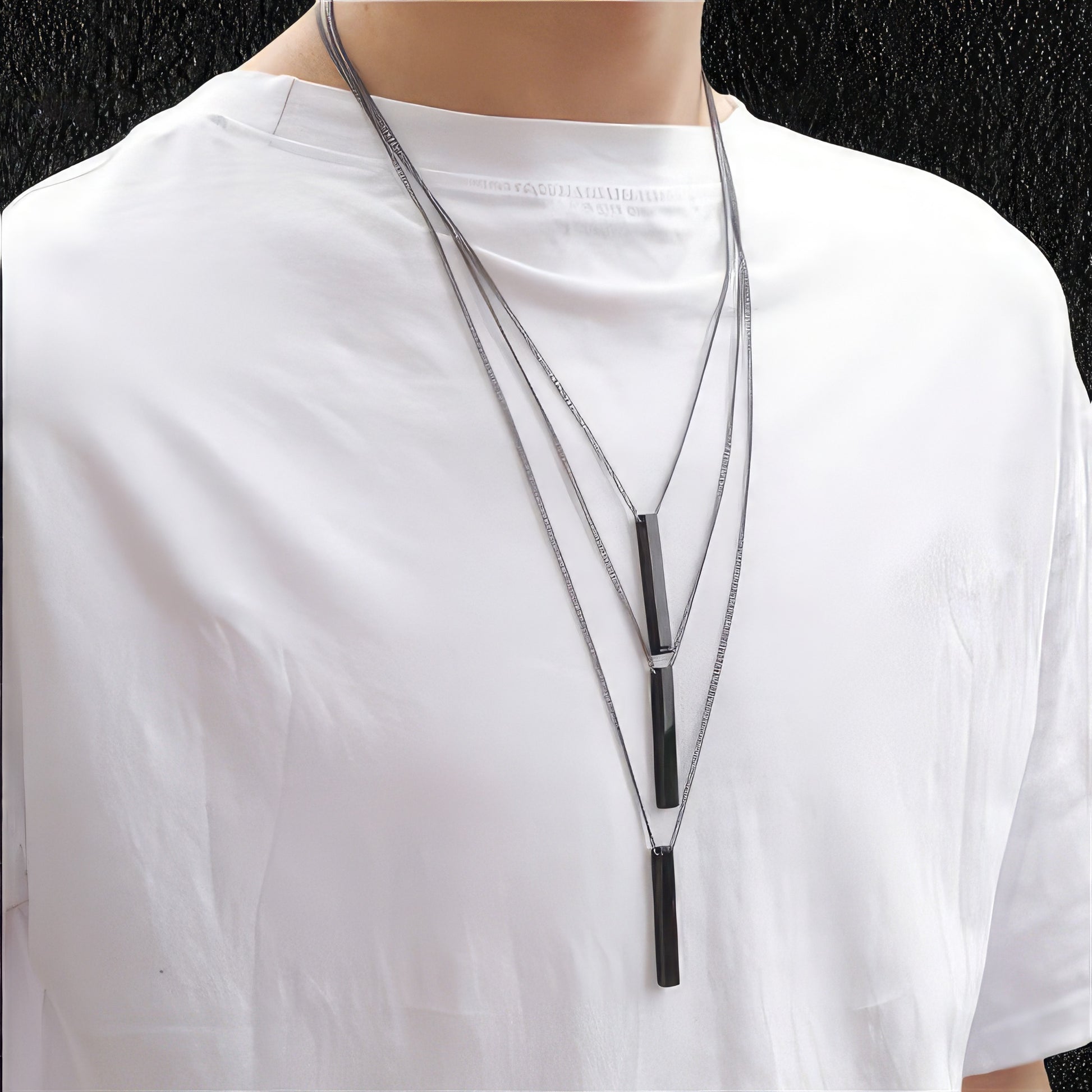 Black Rectangle Bar Pendant