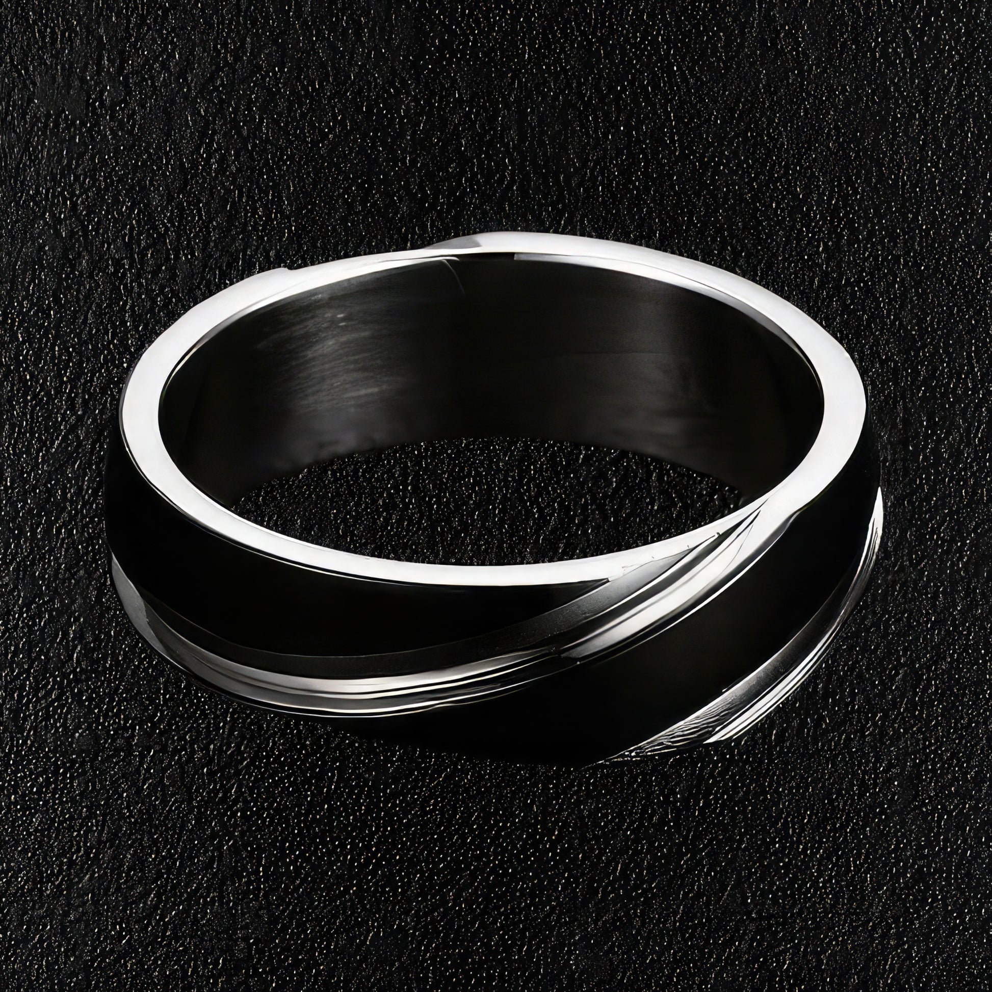 Men's Steel Swirl Ring