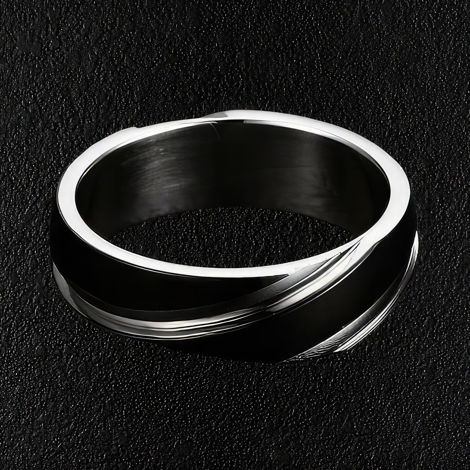 Men's Steel Swirl Ring