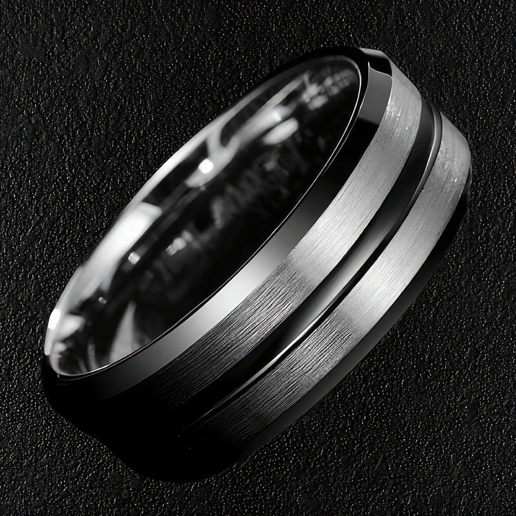 Silver Thin Line Tungsten Ring