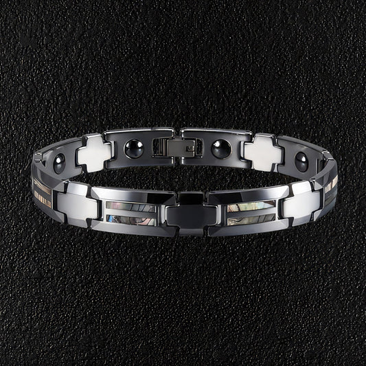 Tungsten & Abalone Bracelet