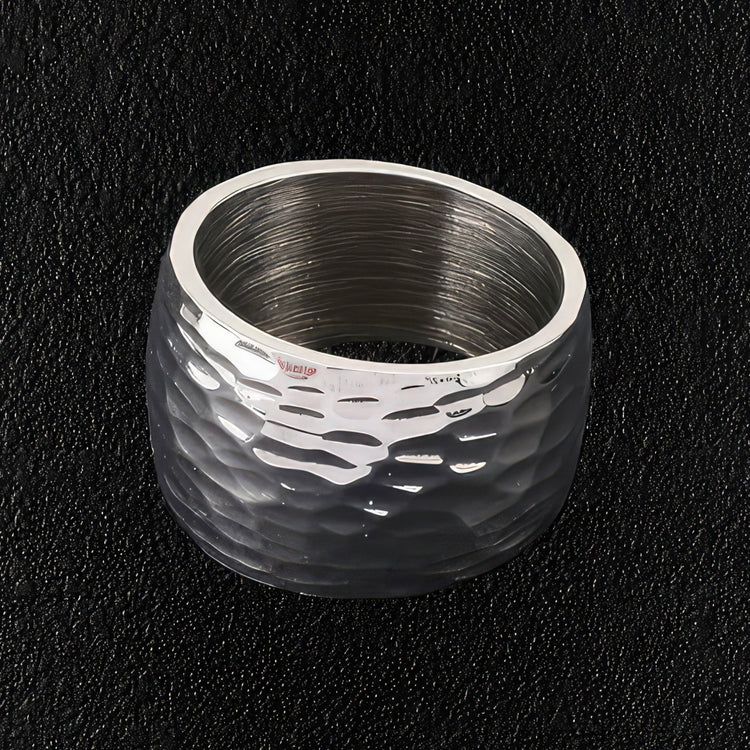 Silver Steel Ripple Ring
