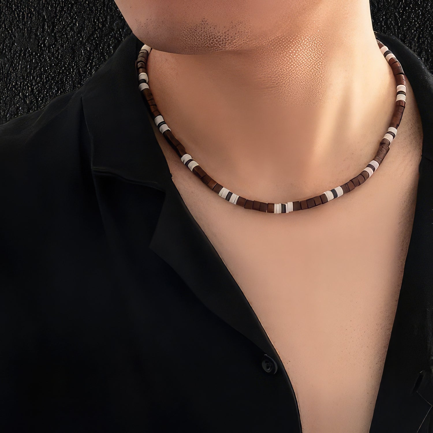 Buy Aanya Gems Lava Stone Beads Necklace, Men Necklace 8mm Choker Necklace,  Fashion Men Rock Handmade Jewelry Online In India At Discounted Prices