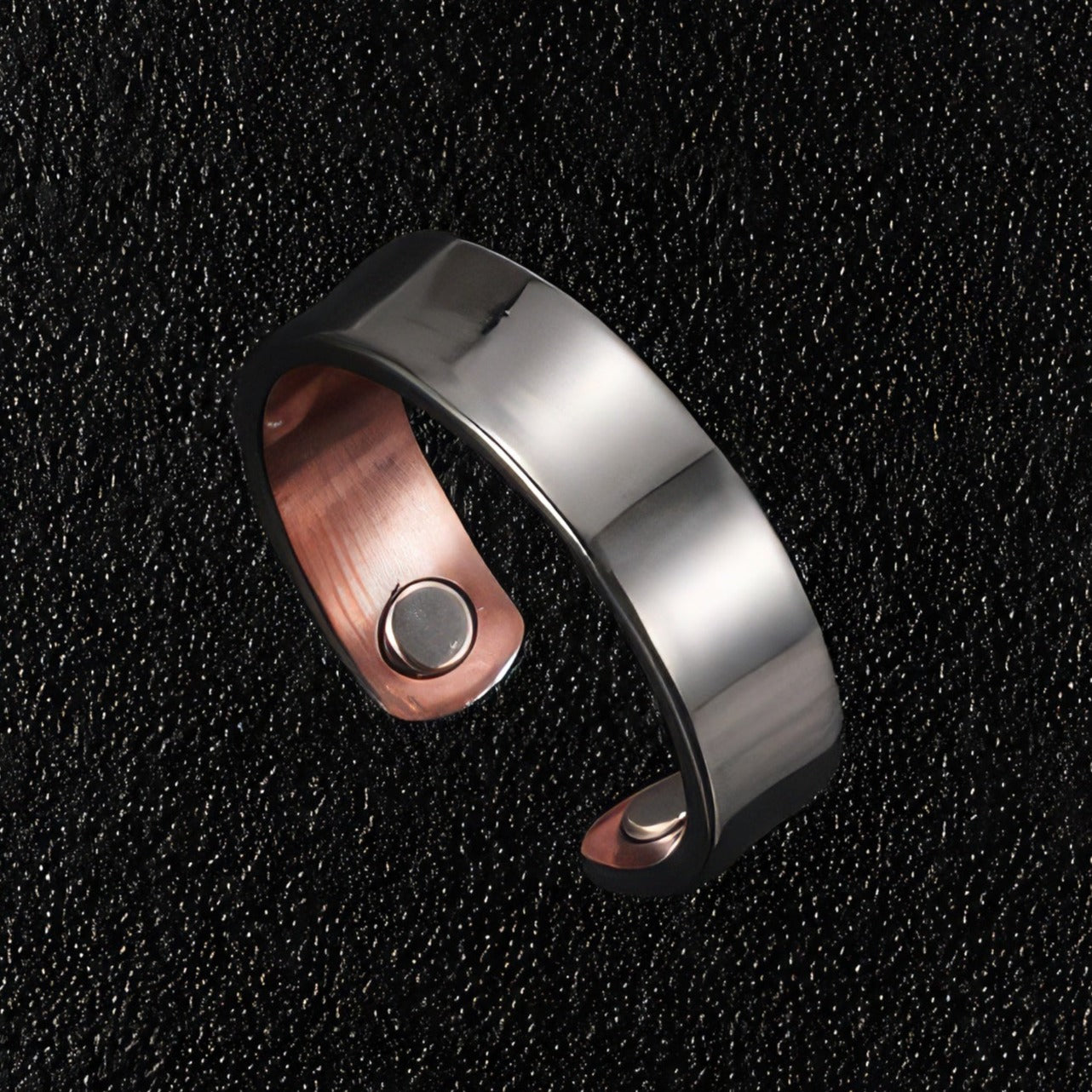 Men's Chrome Plated Concave Copper Ring