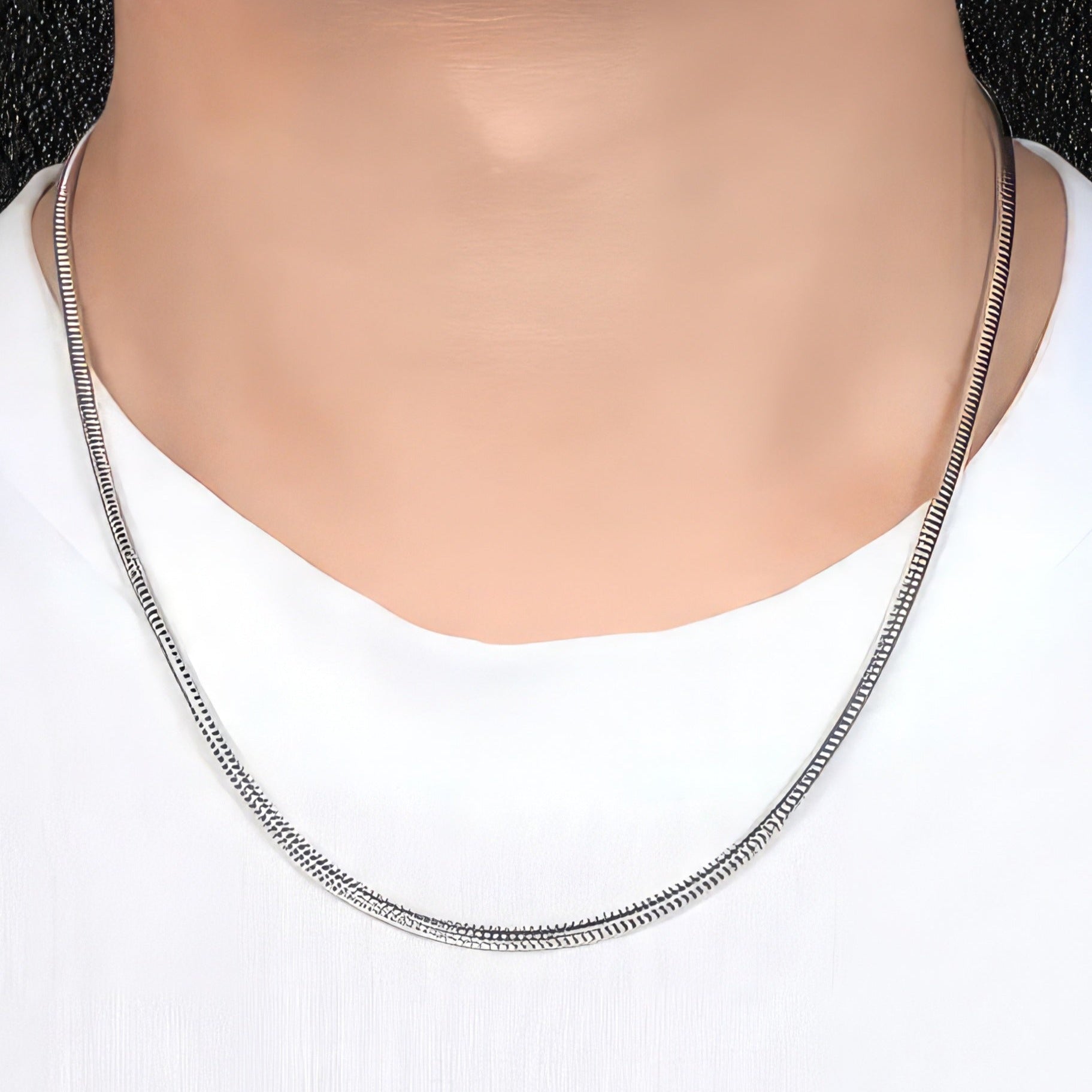 Men's Sterling Silver Snake Chain Necklace