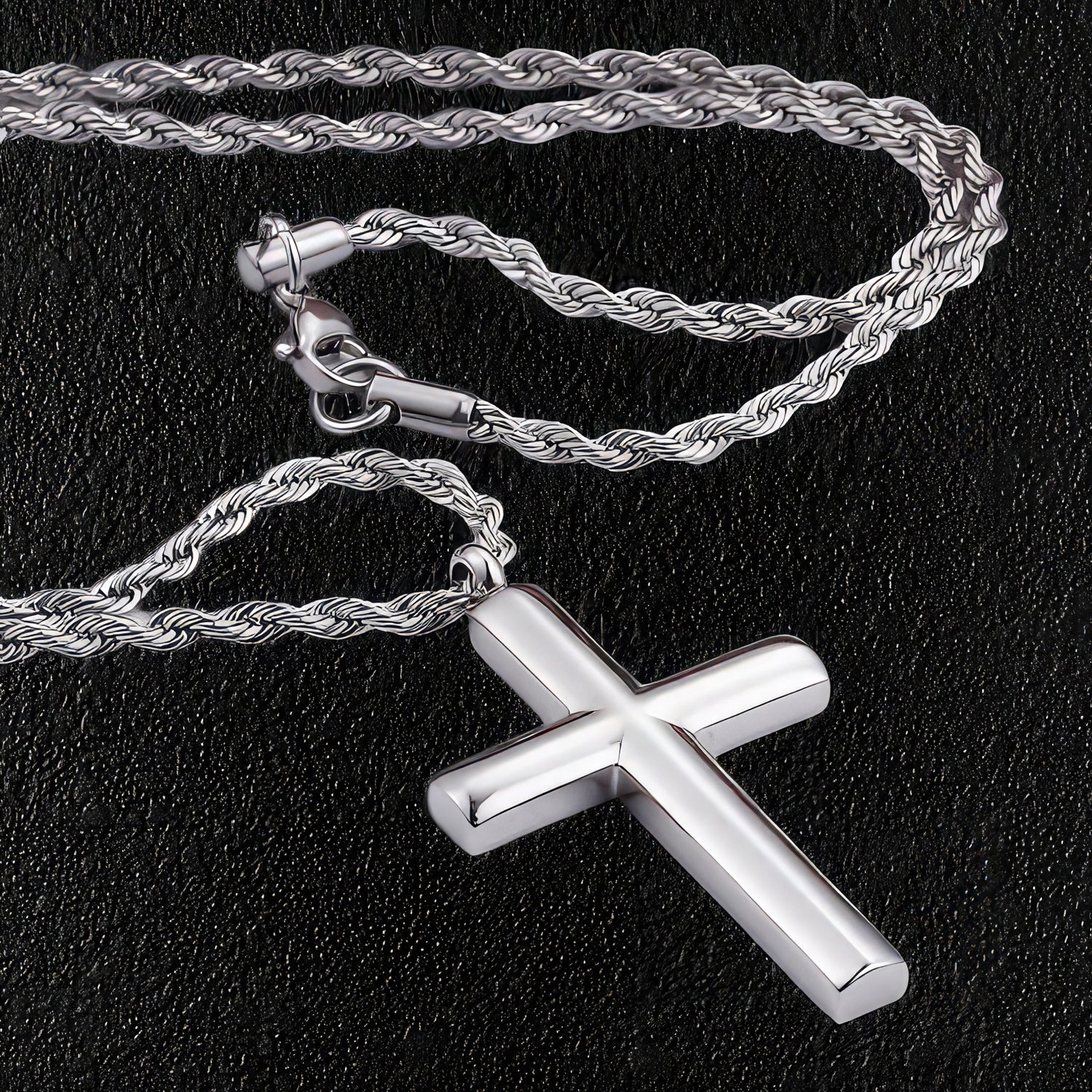 Men's Silver Cross & Chain Necklace