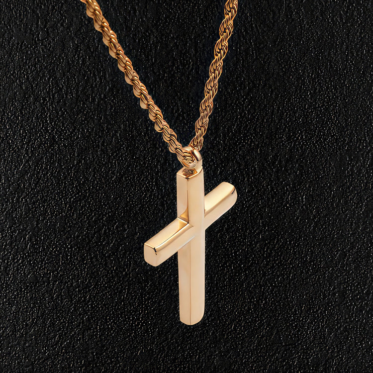 Men's Gold Cross & Chain Necklace