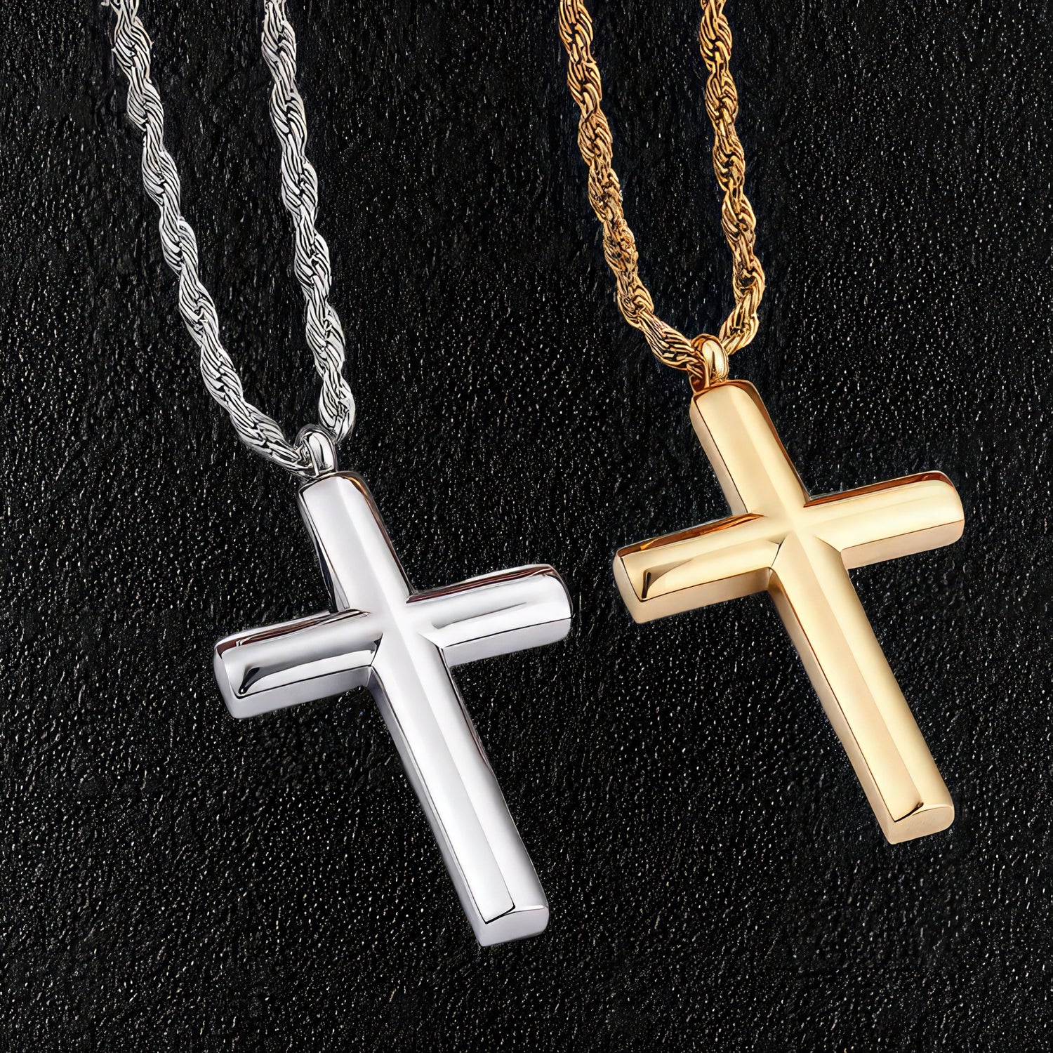 Gold & Silver Crosses & Chain