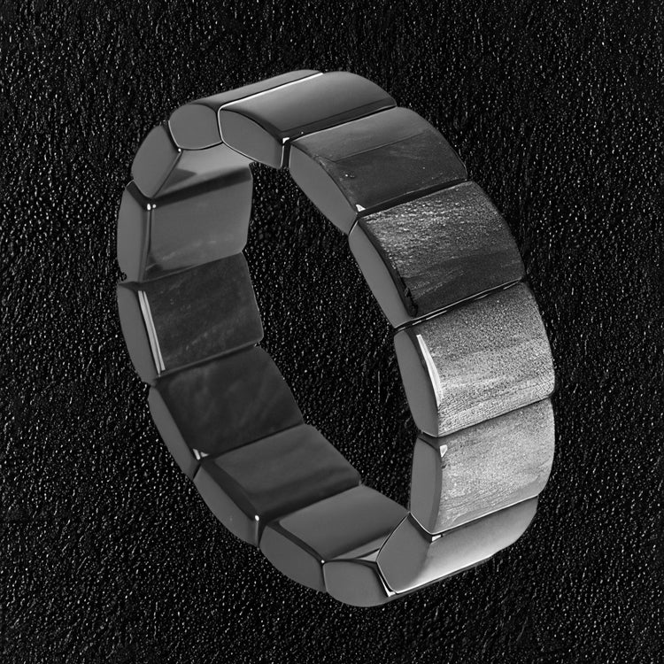 Silbernes Obsidian-Armband