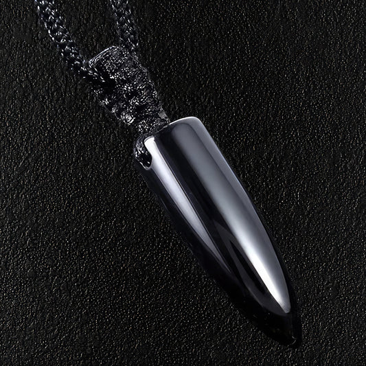 Zuringa Obsidian Bullet Pendant