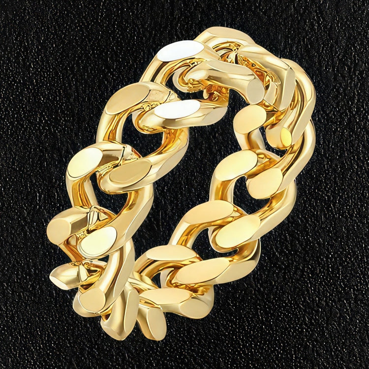Gold Stainless Steel Chain Link Ring