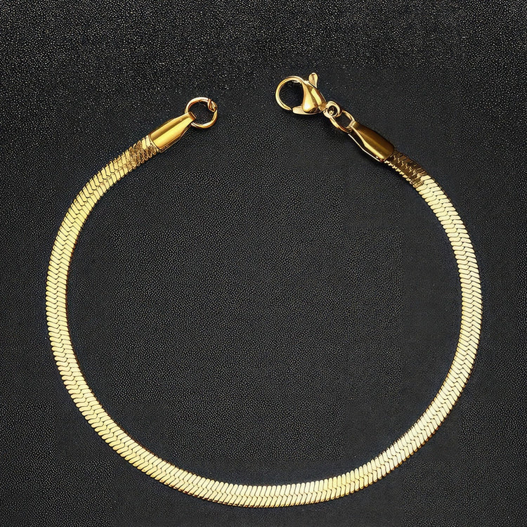 3mm Gold Blade Chain Bracelet