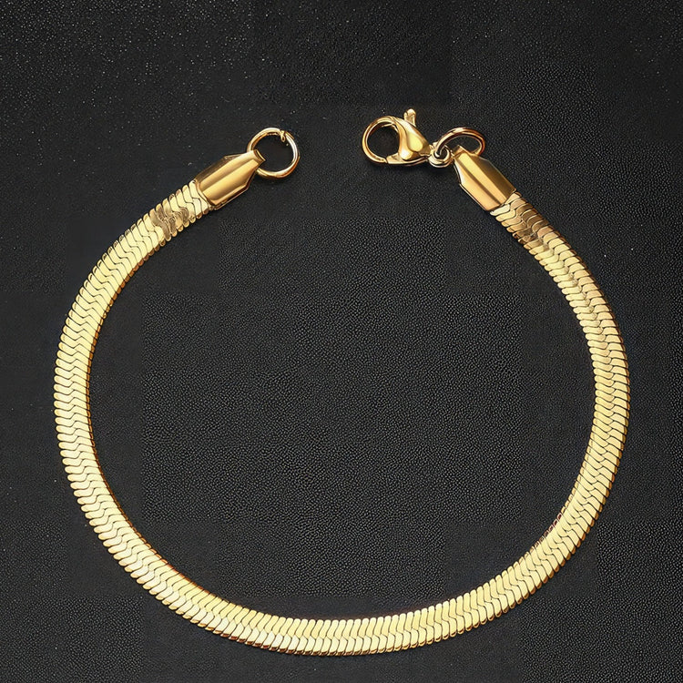 4mm Gold Blade Chain Bracelet