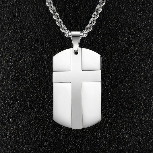 Cross Dog Tag Necklace
