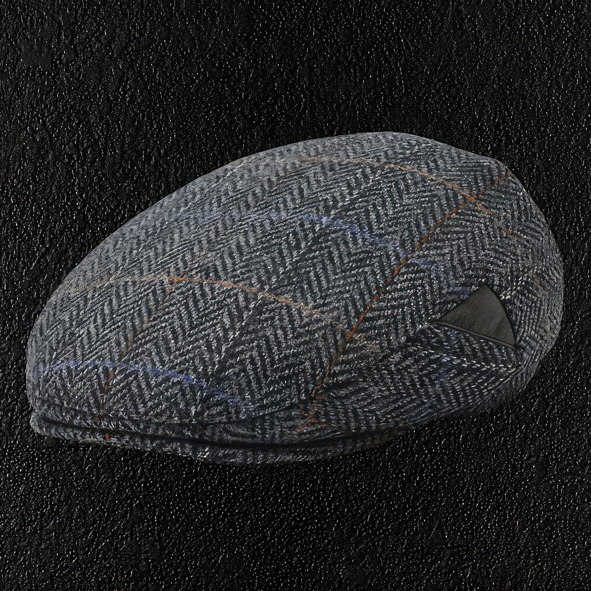 Gray Herringbone English Wool Flat Cap