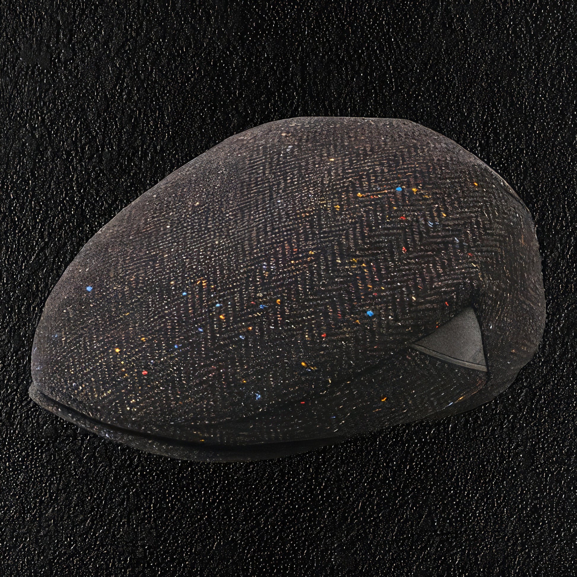 Speckled Brown Herringbone English Wool Flat Cap