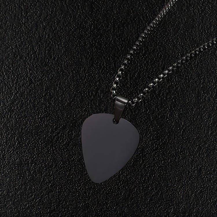 Black Guitar Pick Pendant Necklace