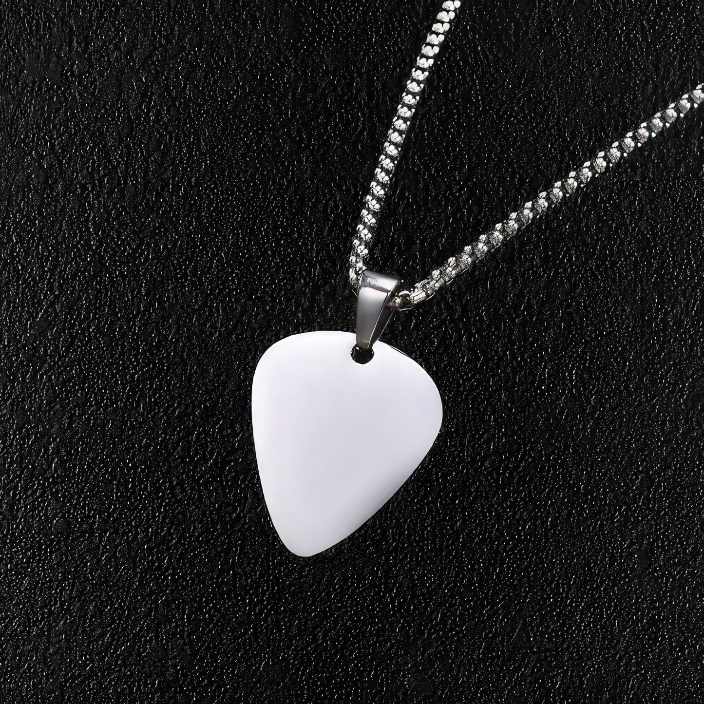 Steel Guitar Pick Pendant Necklace