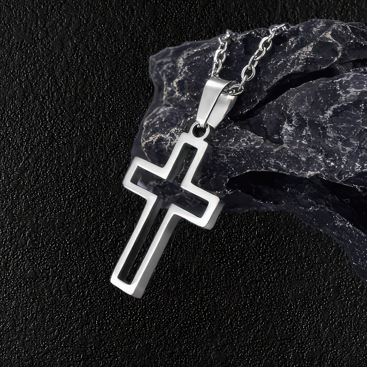 Christian Hollow Cross Pendant Necklace