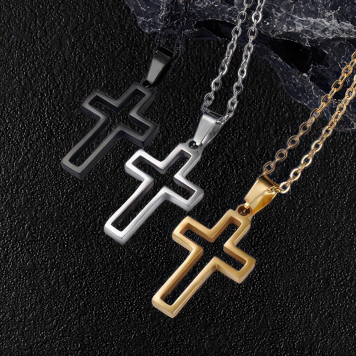 Hollow Cross Pendants and  Necklaces