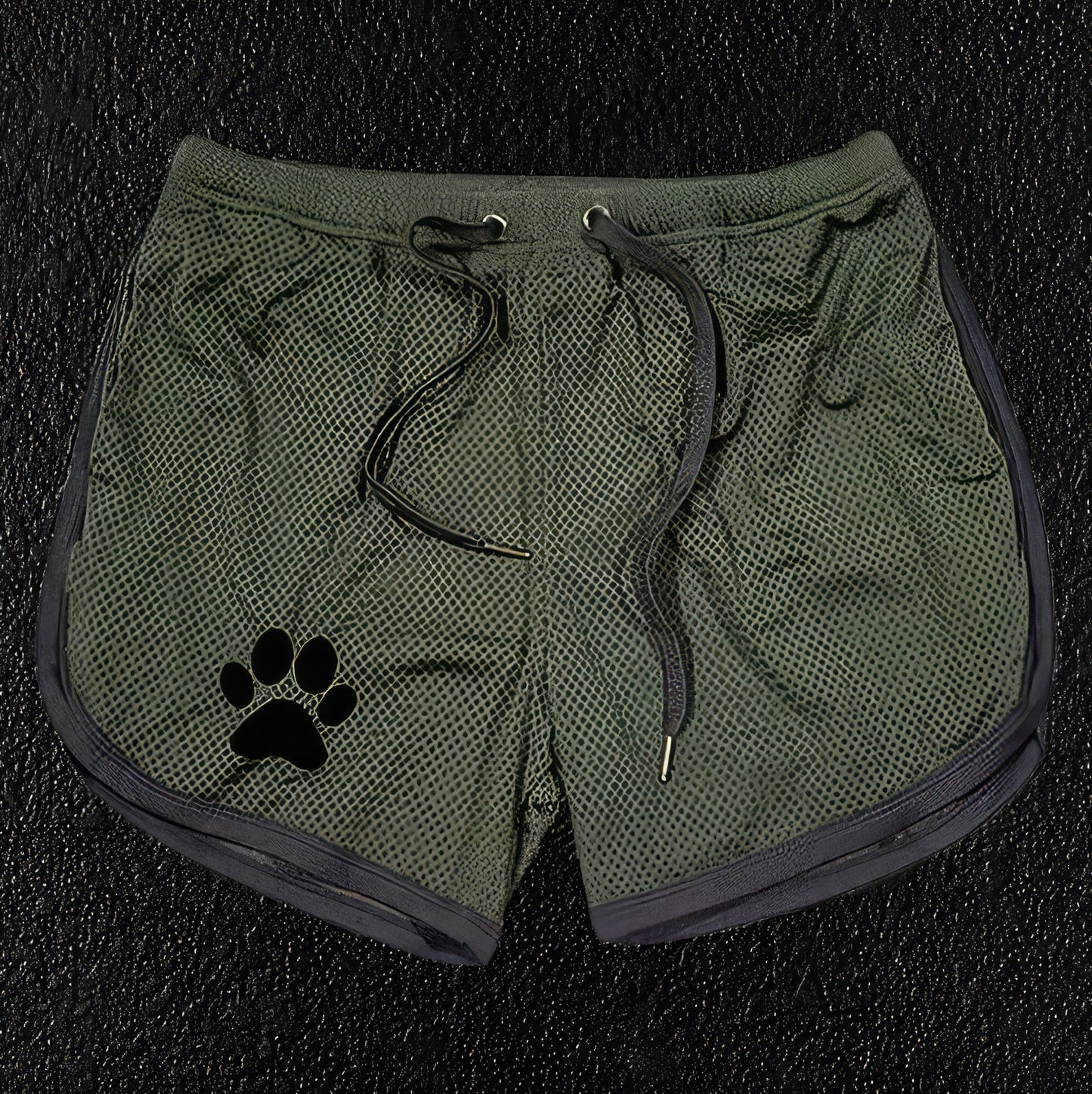 Army green men's gym shorts