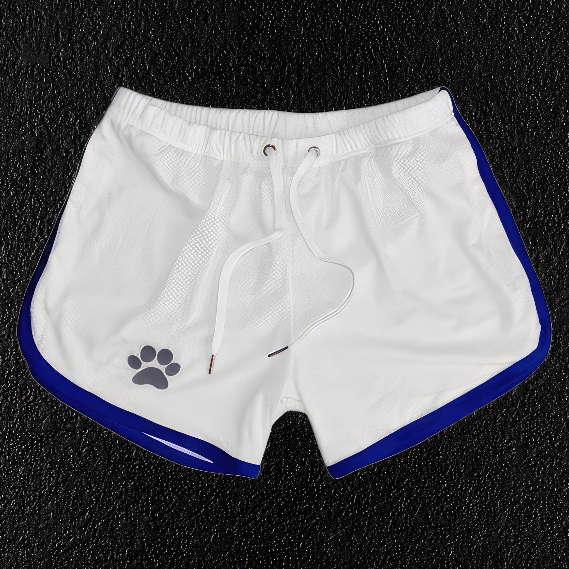 White & blue men's beach shorts