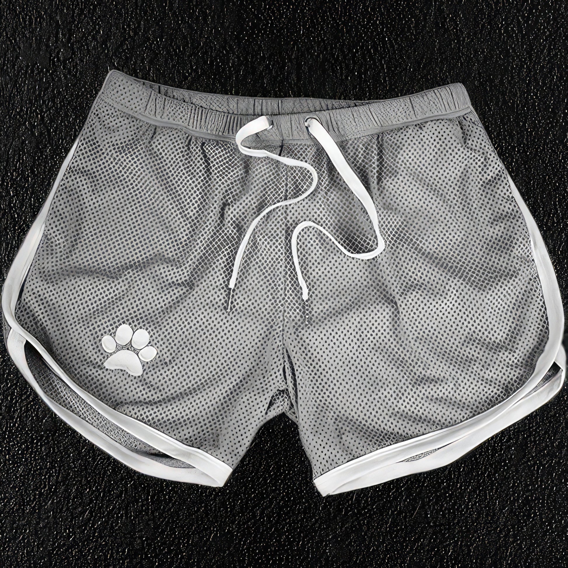 Gray & white men's gym shorts