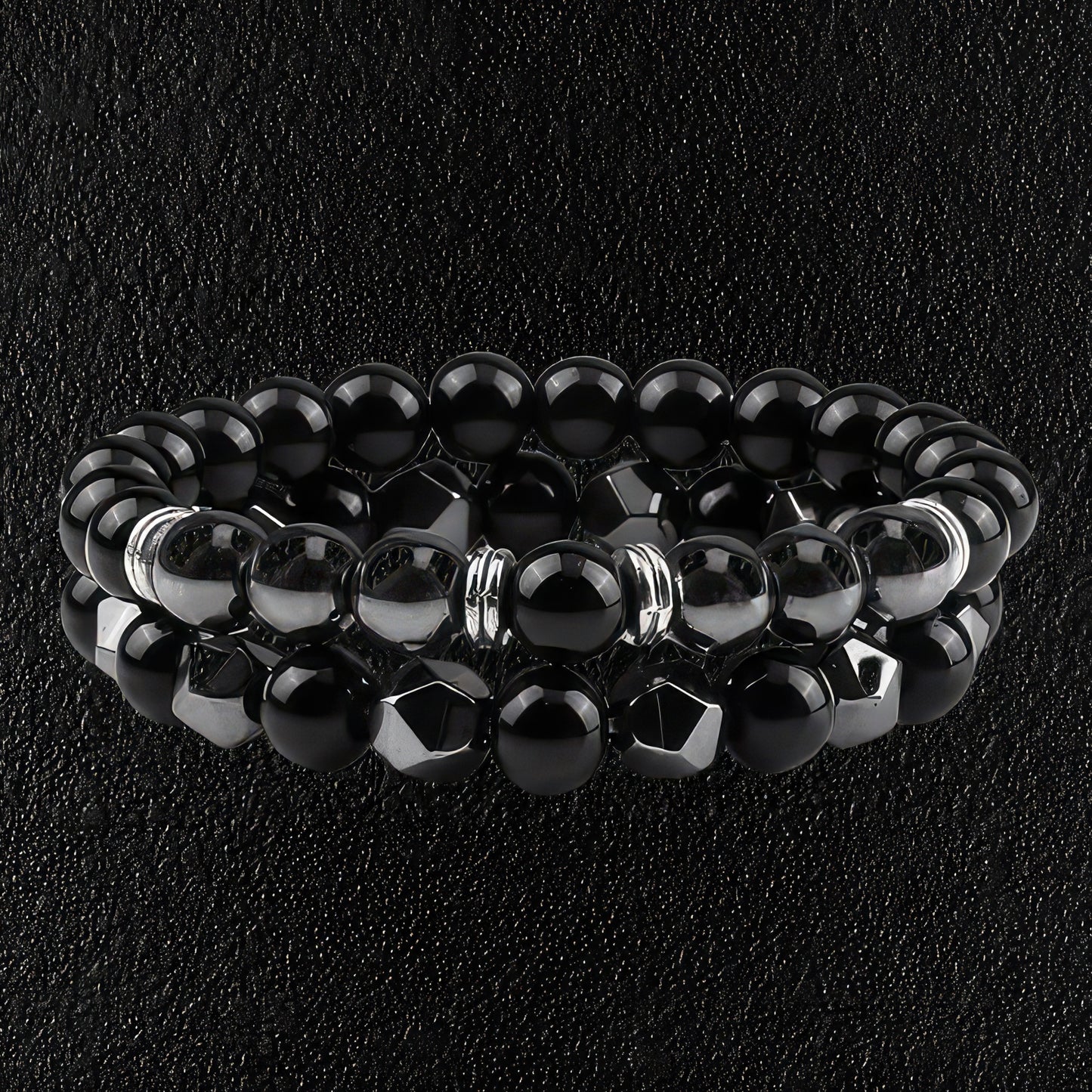 Black Agaate & Hematite Bracelet