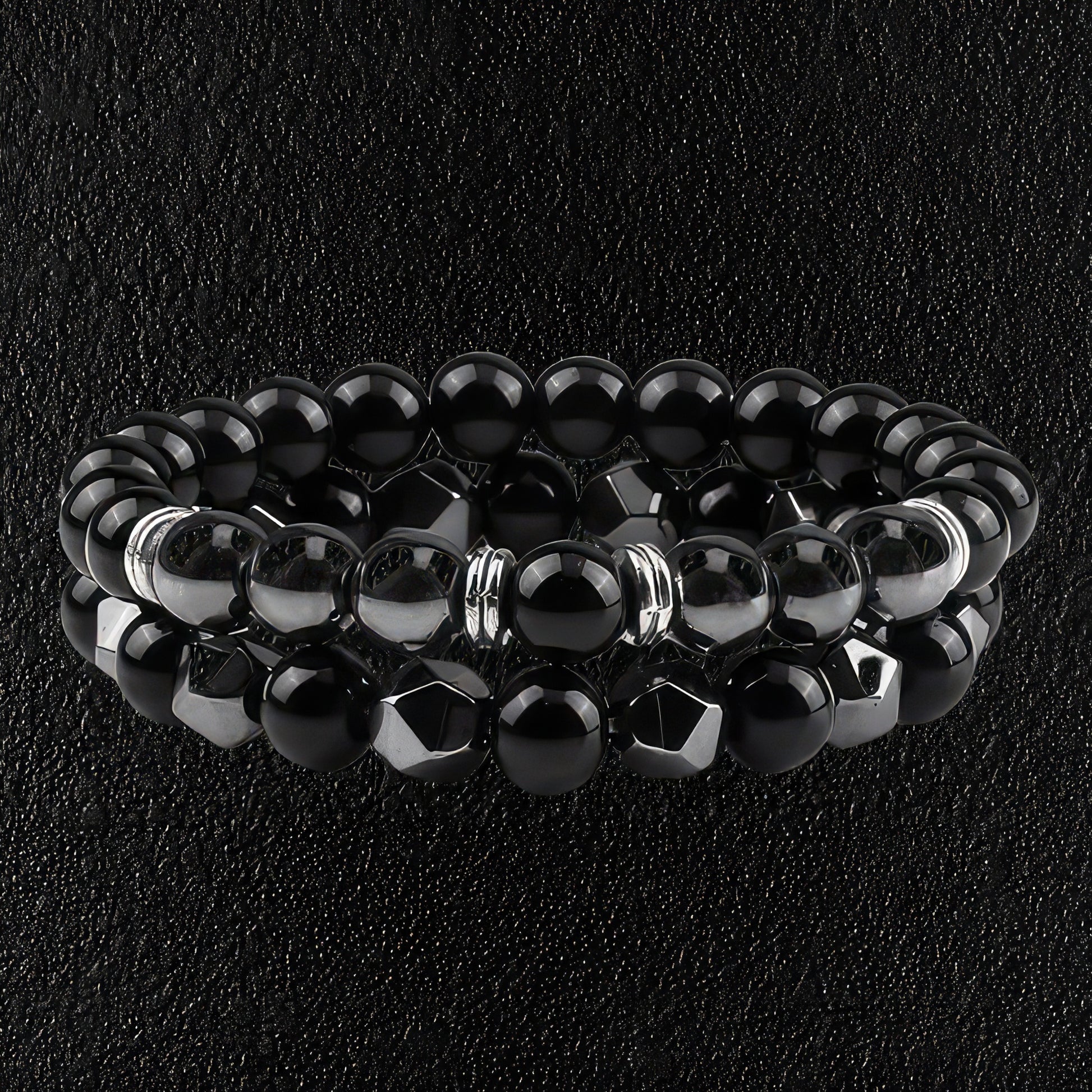 Black Agaate & Hematite Bracelet