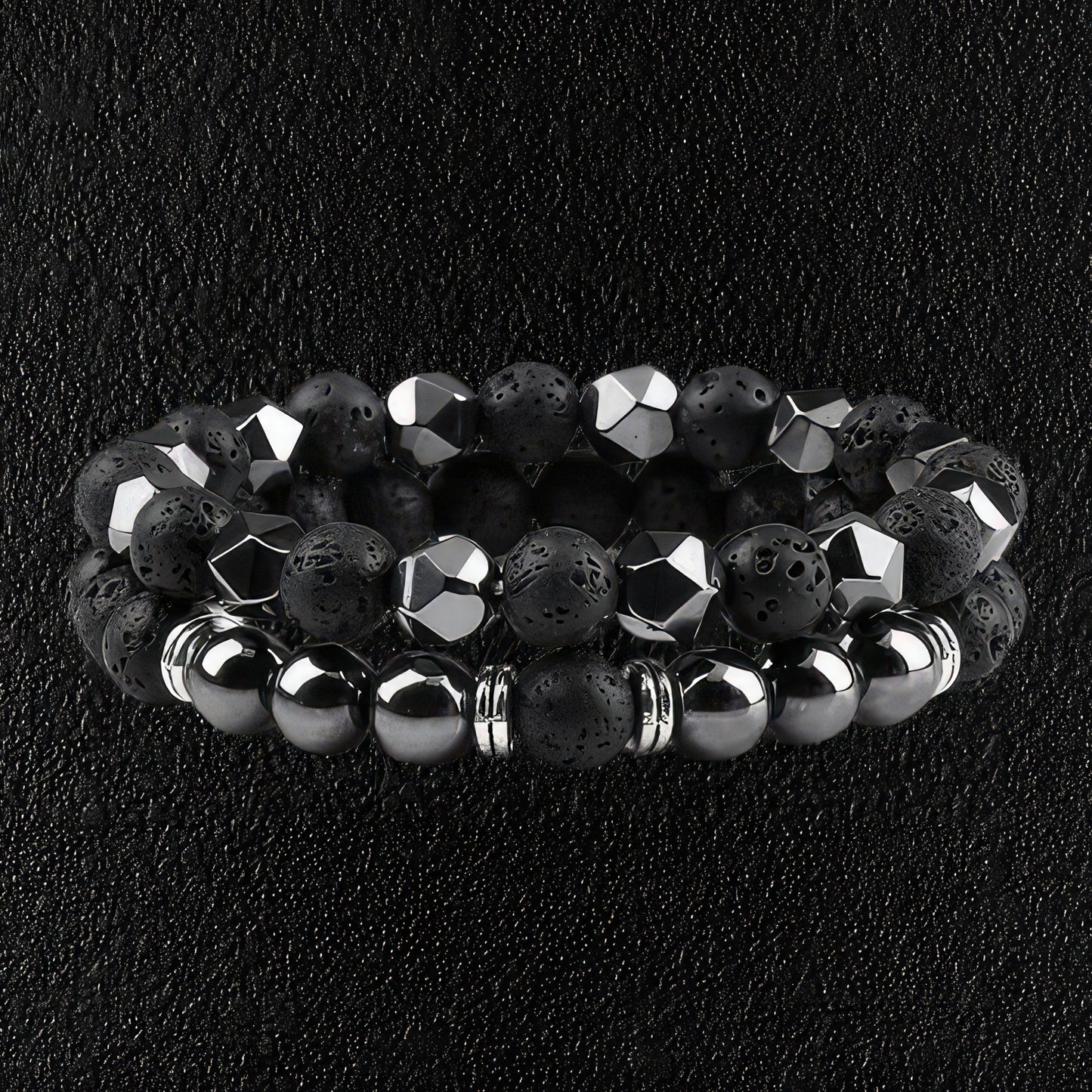 Lava Stone & Hematite Bracelet