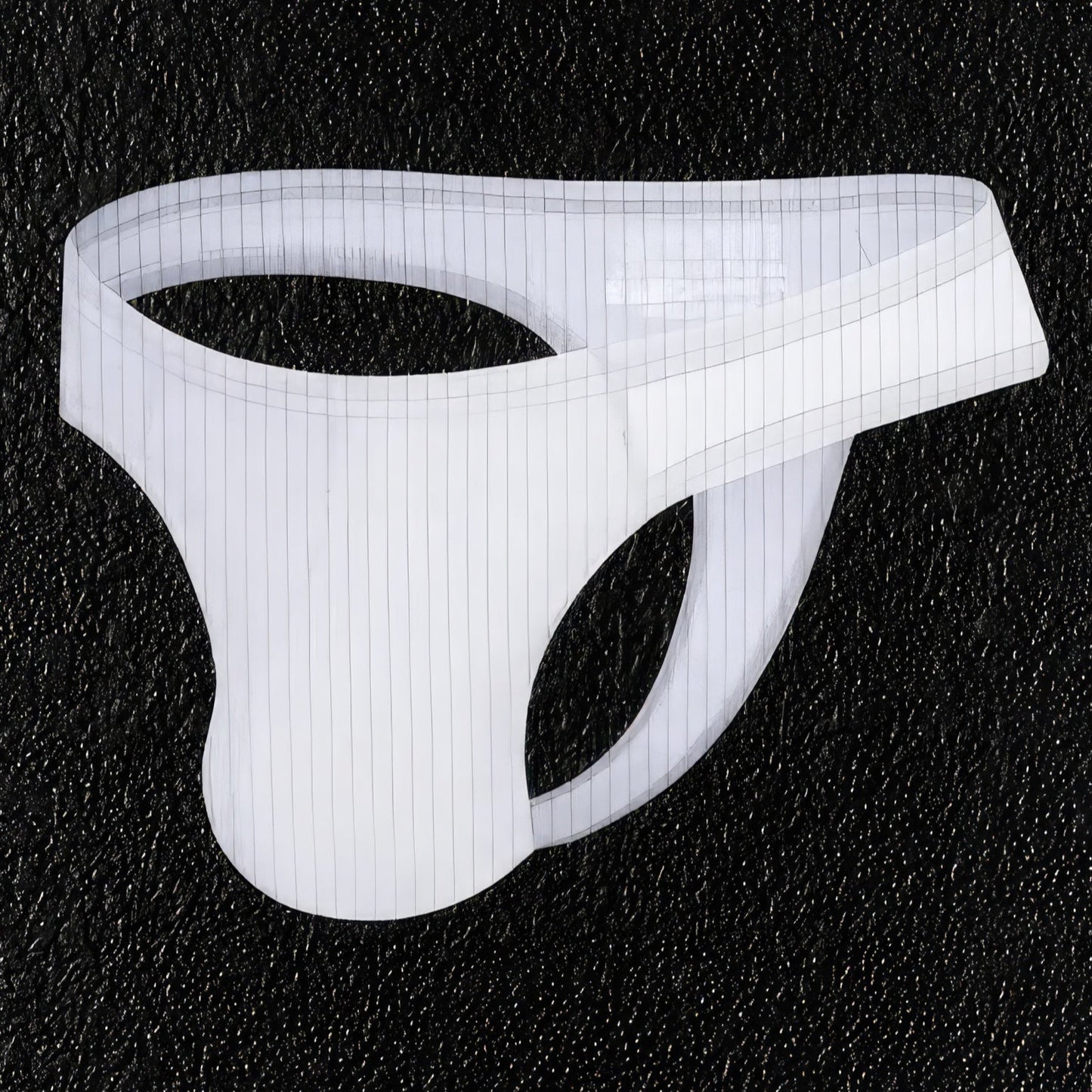 Men's White Cotton Thong
