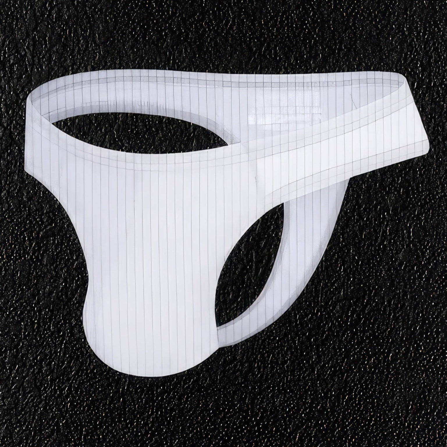 Men's White Cotton Thong