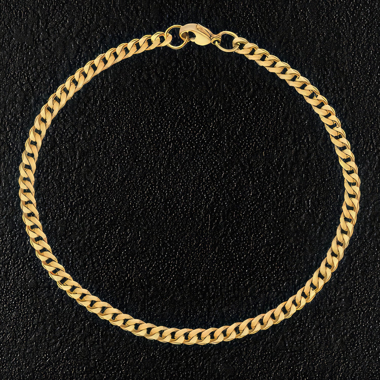 3mm Gold Stainless Steel Cuban Bracelet