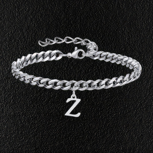 Men's Letter Pendant Bracelet