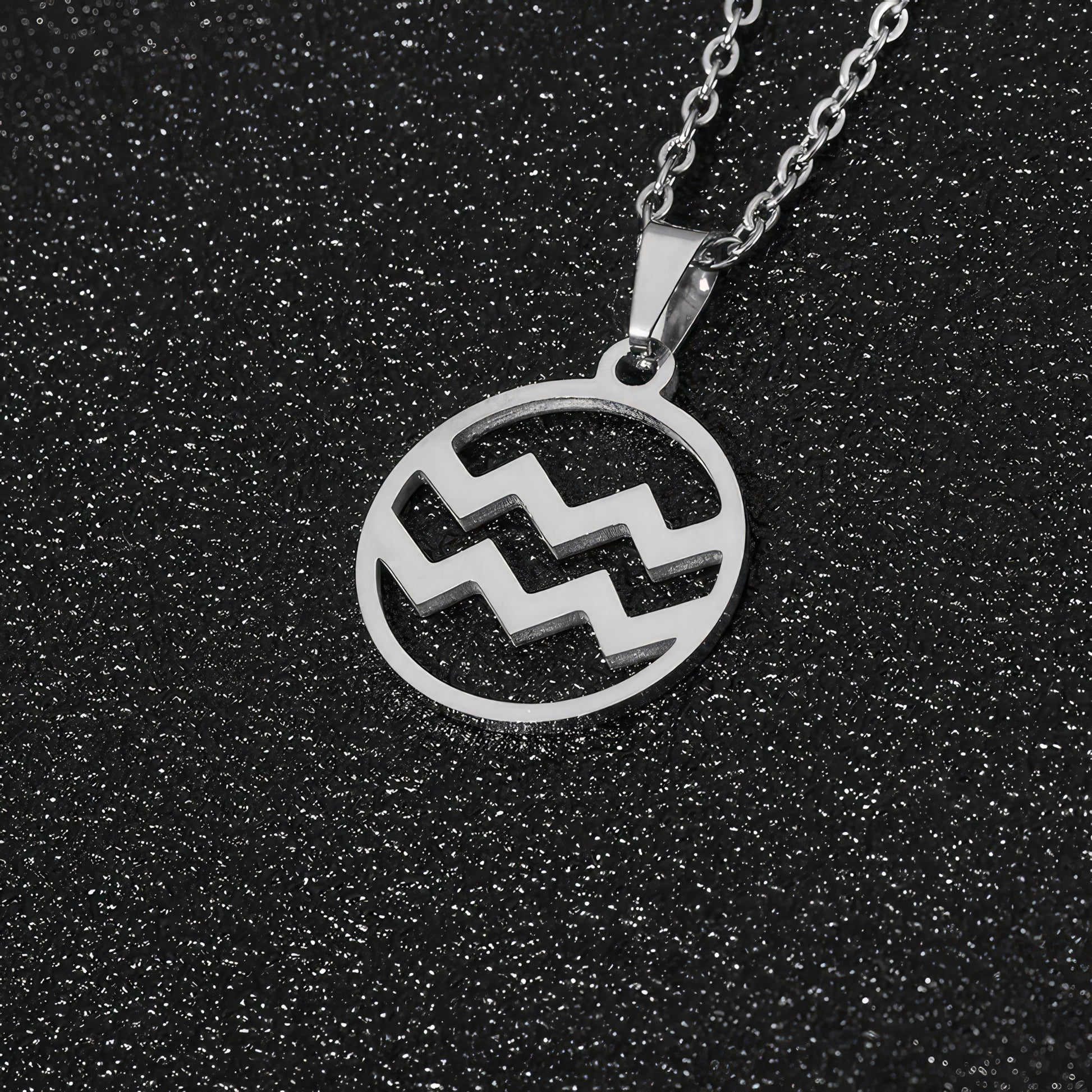 Minimalist Aquarius Zodiac Sign Pendant Necklace