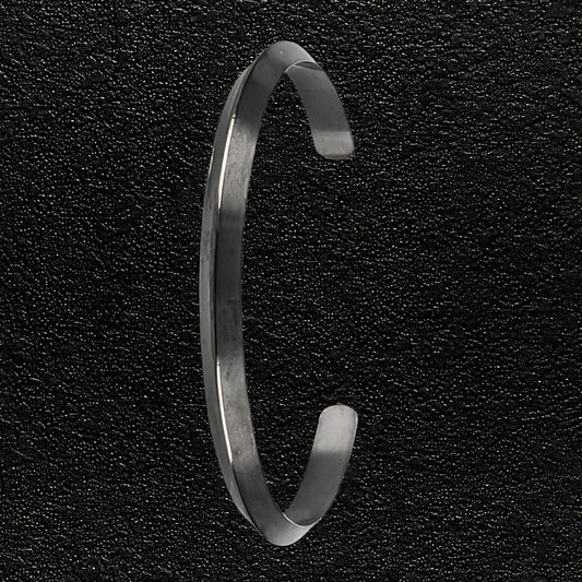 Men's Black Steel Triangle Section Bangle