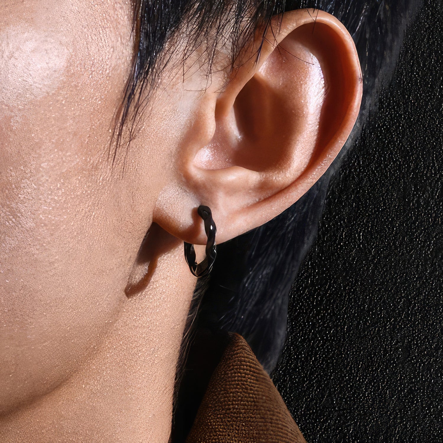 Men's Twisted Hoop Earrings
