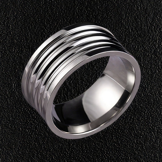 Ribbed Stainless Steel Ring