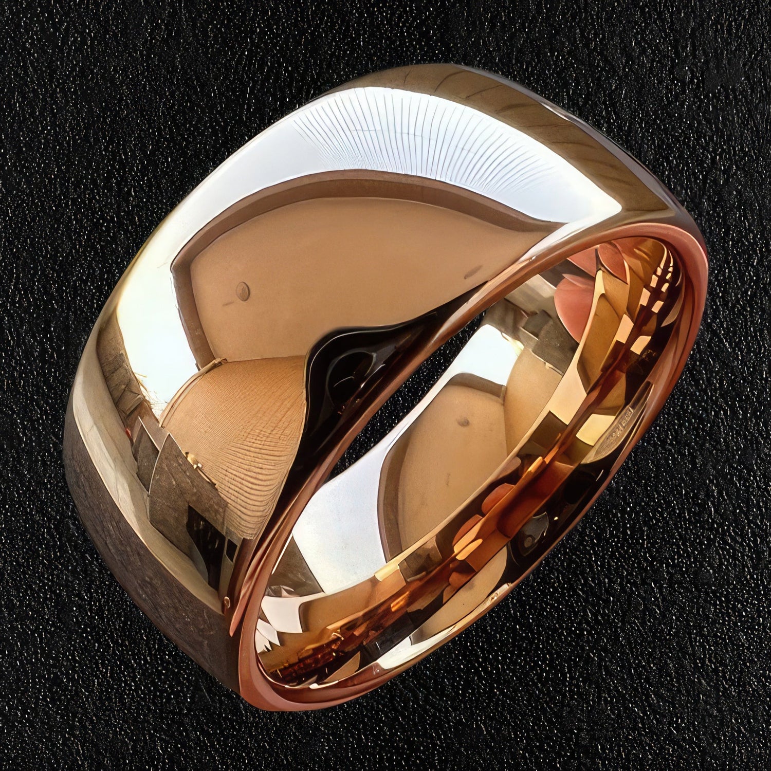 Wide Rounded Bronze Tungsten Ring