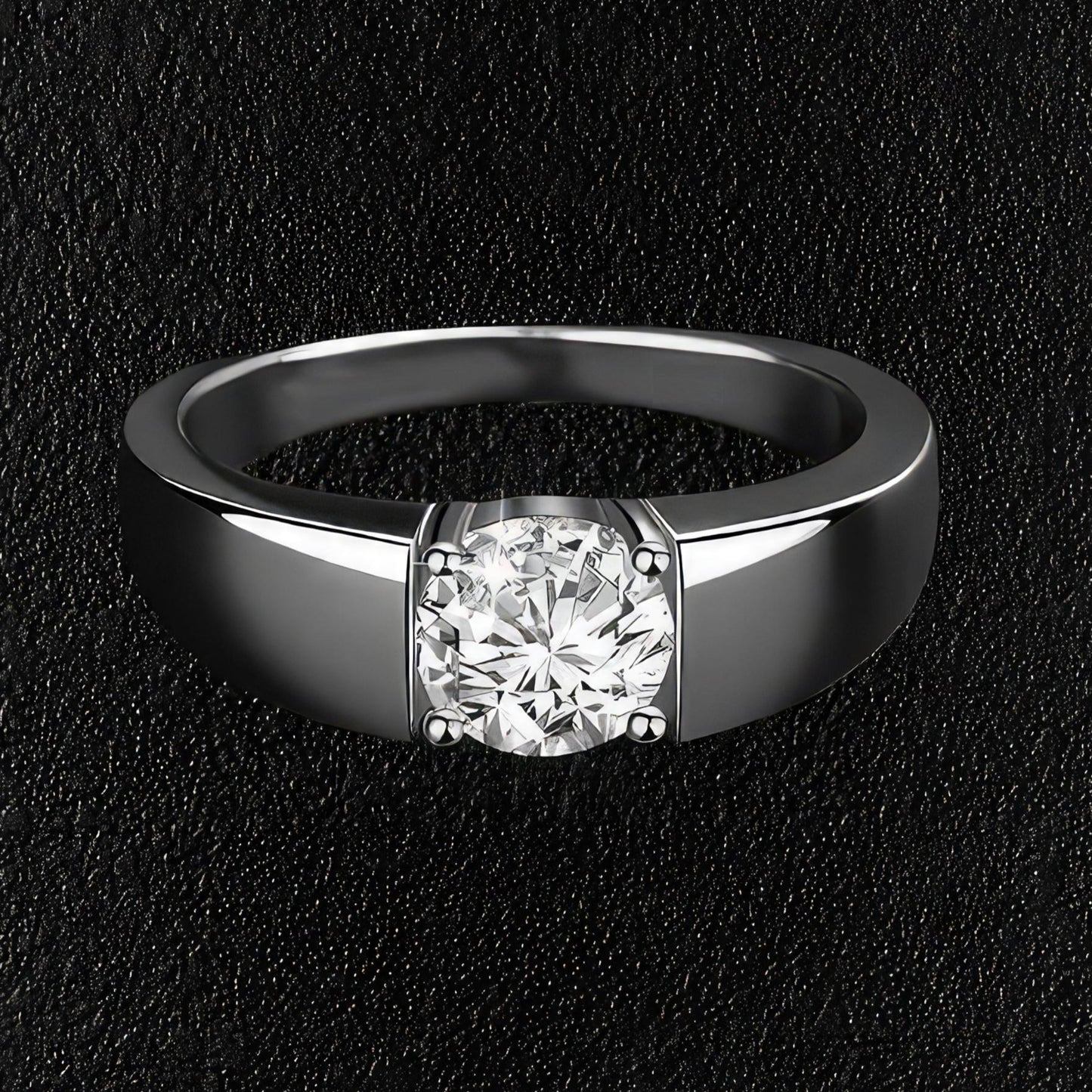 Modern Round Stone Moissanite Ring