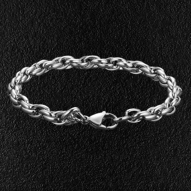 Multi Link Steel Cuff Bracelet