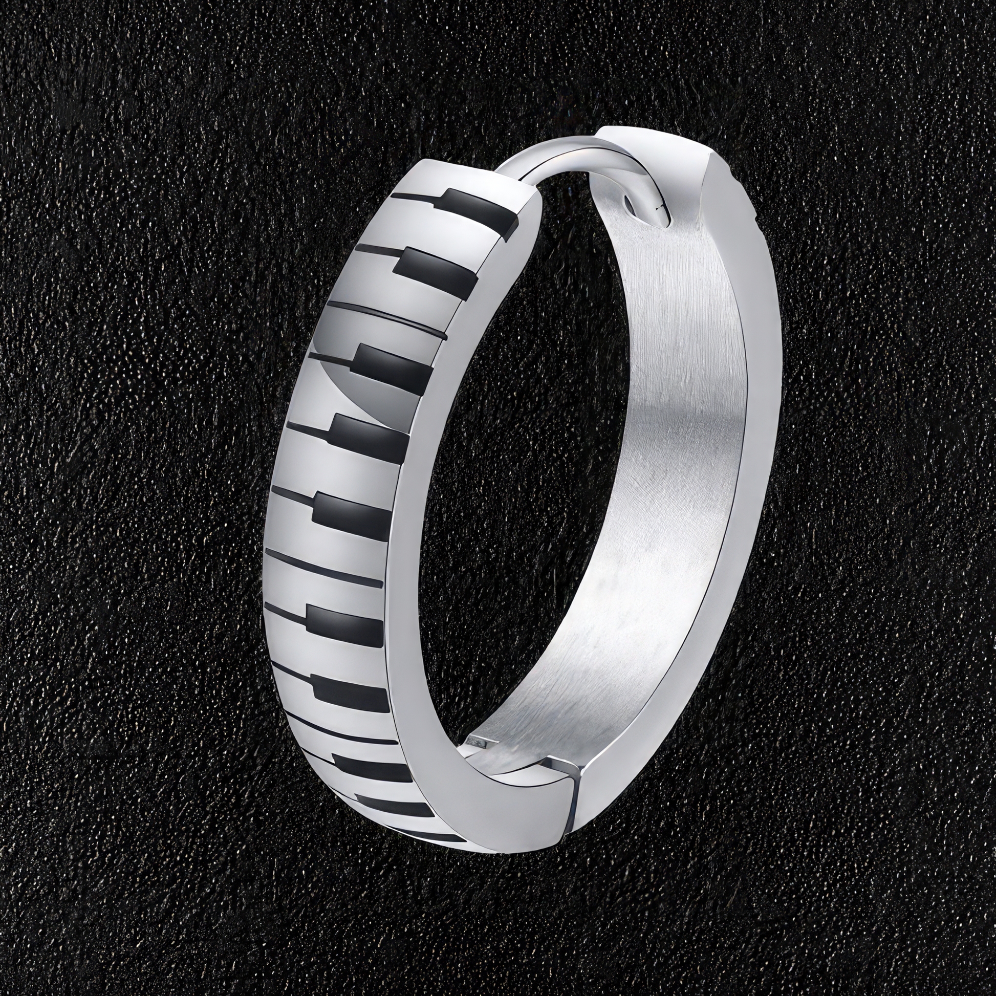 Men's Piano Hoop Earrings