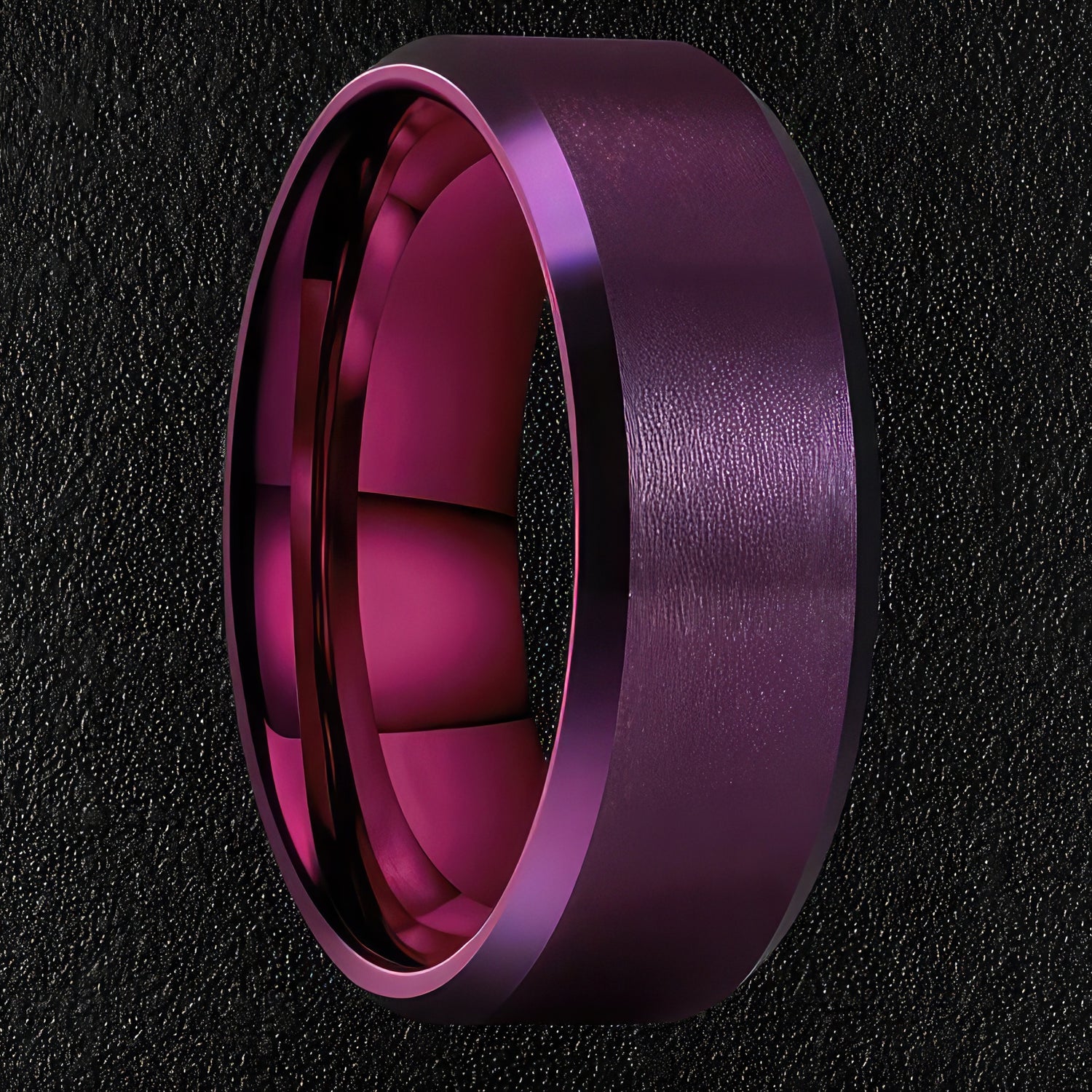 Stainless Steel Purple Ring For Men