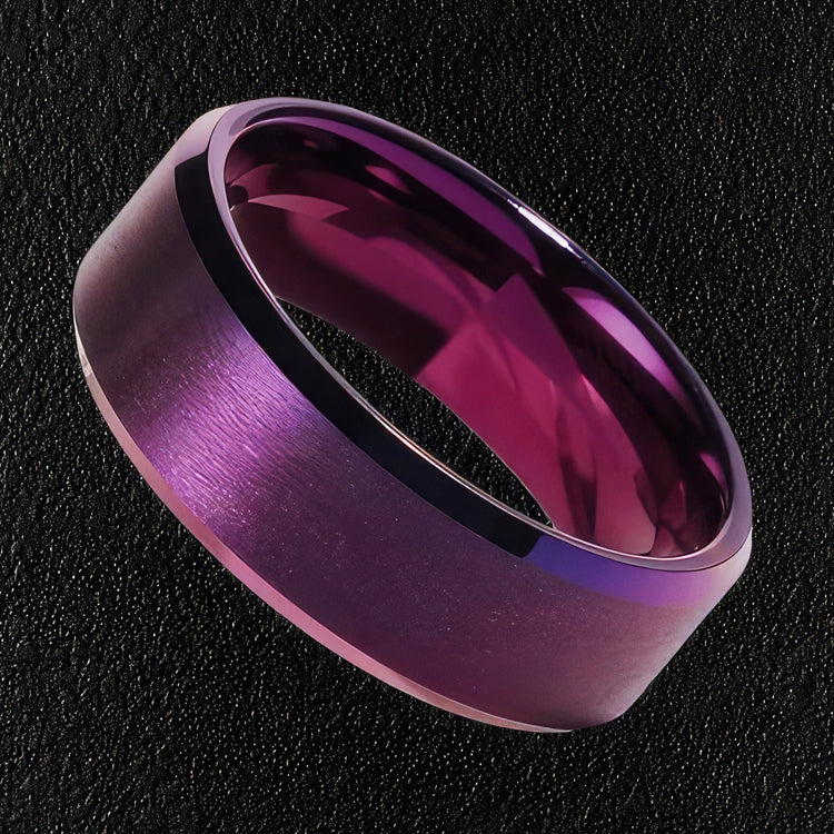 Man's Stainless Steel Purple Ring