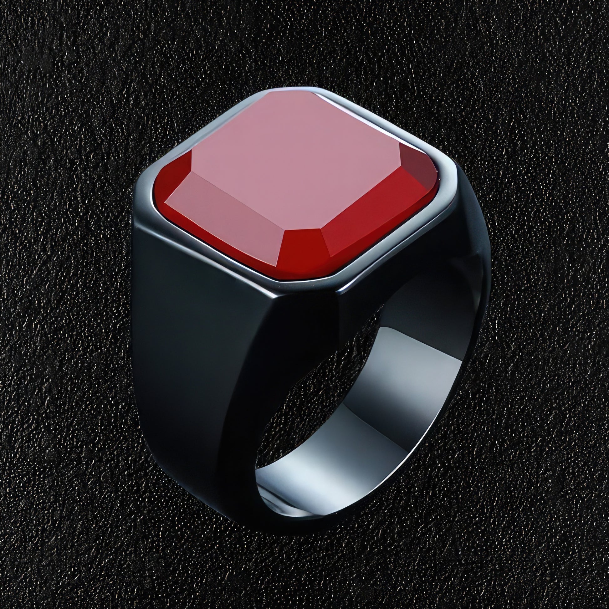 Zuringa men's blood red crystal ring