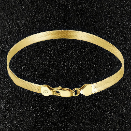 Gold Sterling Silver Blade Chain Bracelet
