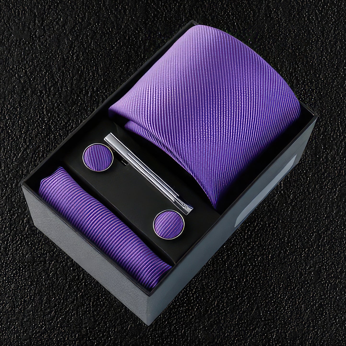 Violet Silk Tie Boxed Gift Set